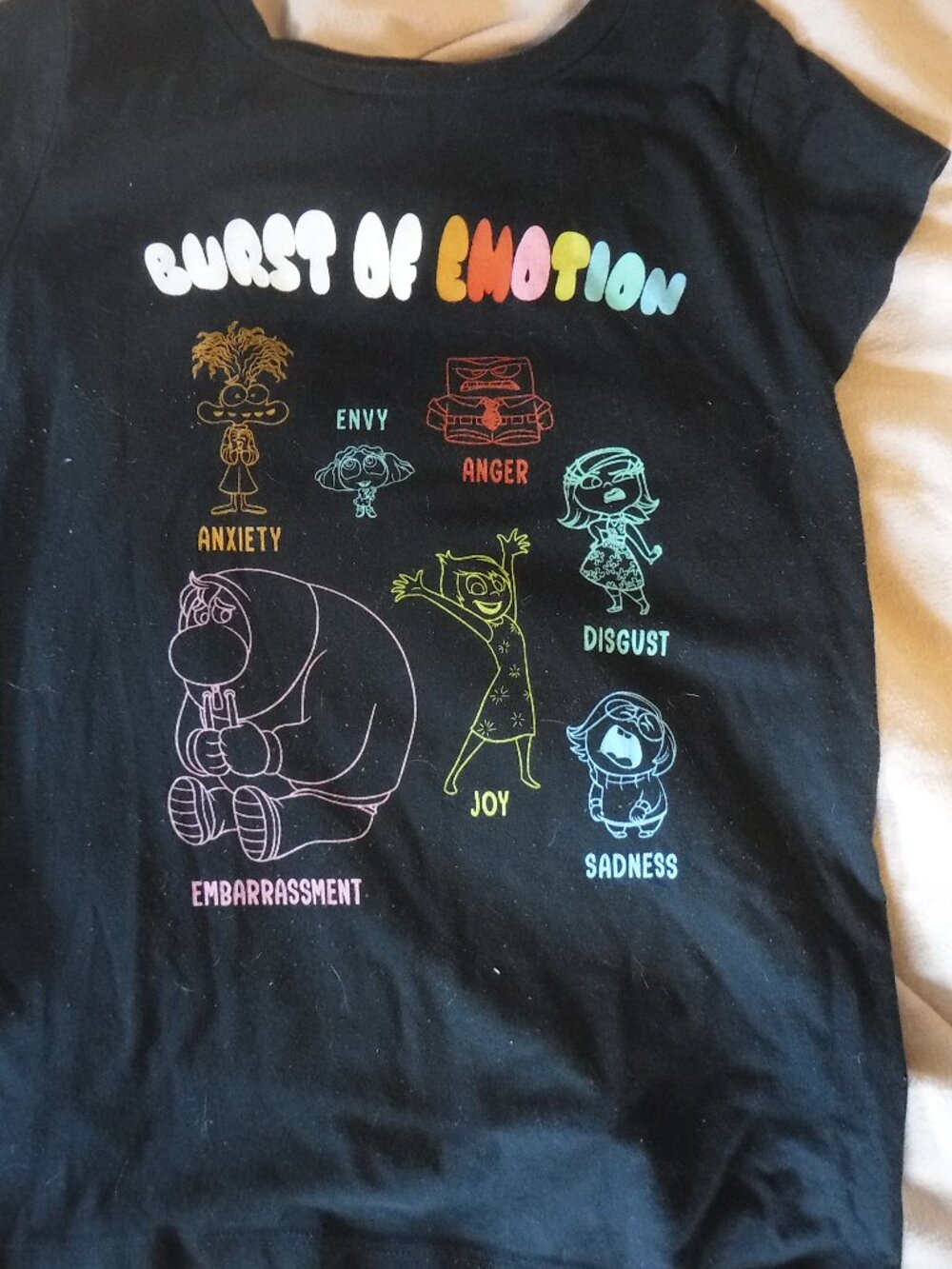 Inside Out 2 Girls Size Large 10/12 Graphic Short Sleeve Shirt